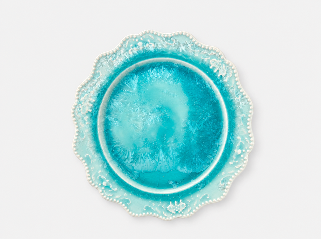 Artist Collection Handmade Crystalline Glaze Ceramic Dining Plate