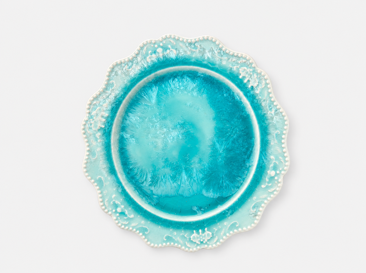 Artist Collection Handmade Crystalline Glaze Ceramic Dining Plate