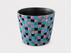 Handbemalte Keramiktasse mit Fliederdesign – Artisan Kaffeetasse mit Fuß