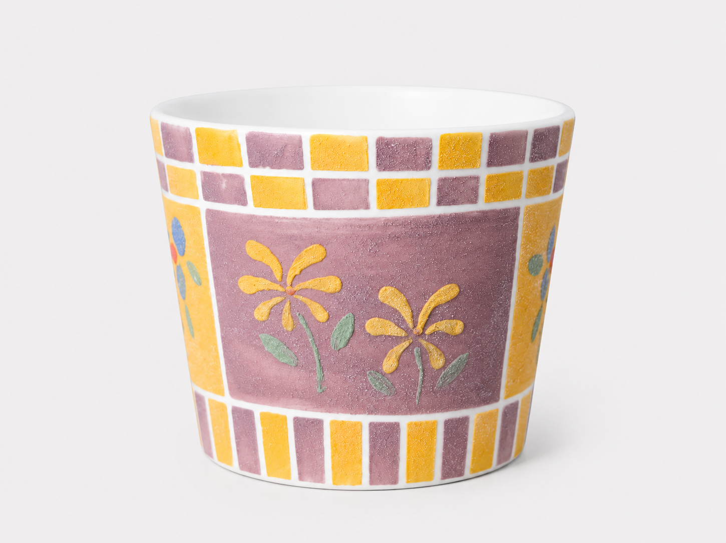 Golden Bloom Hand-Painted Mineral Art Ceramic Cup – 200 ml