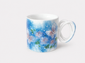 Hand-Painted Blue Floral Ceramic Mug – 450ml Unique Coffee Cup Gift with Double Loop Handle