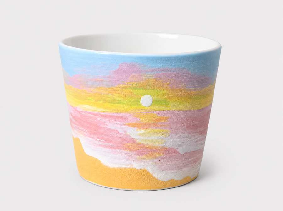 Pastel Horizon Hand-Painted Mineral Art Ceramic Cup – 200 ml