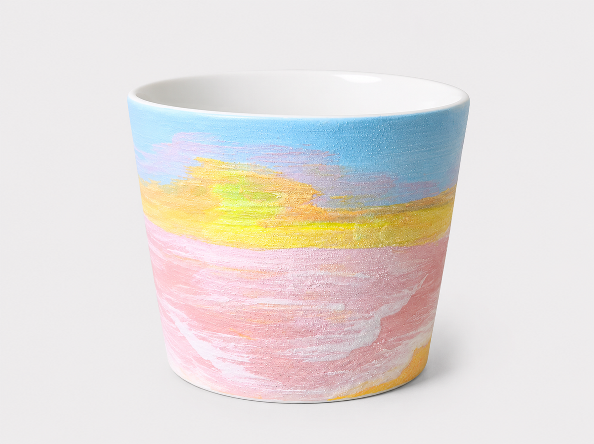 Pastel Horizon Hand-Painted Mineral Art Ceramic Cup – 200 ml