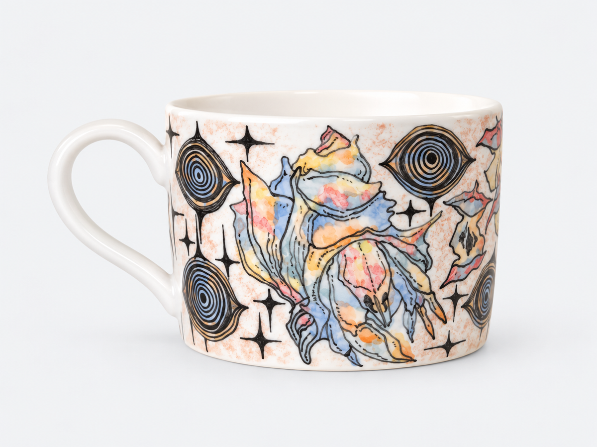The Watcher’s Garden Hand-Painted Ceramic Mug – Limited Artist Edition
