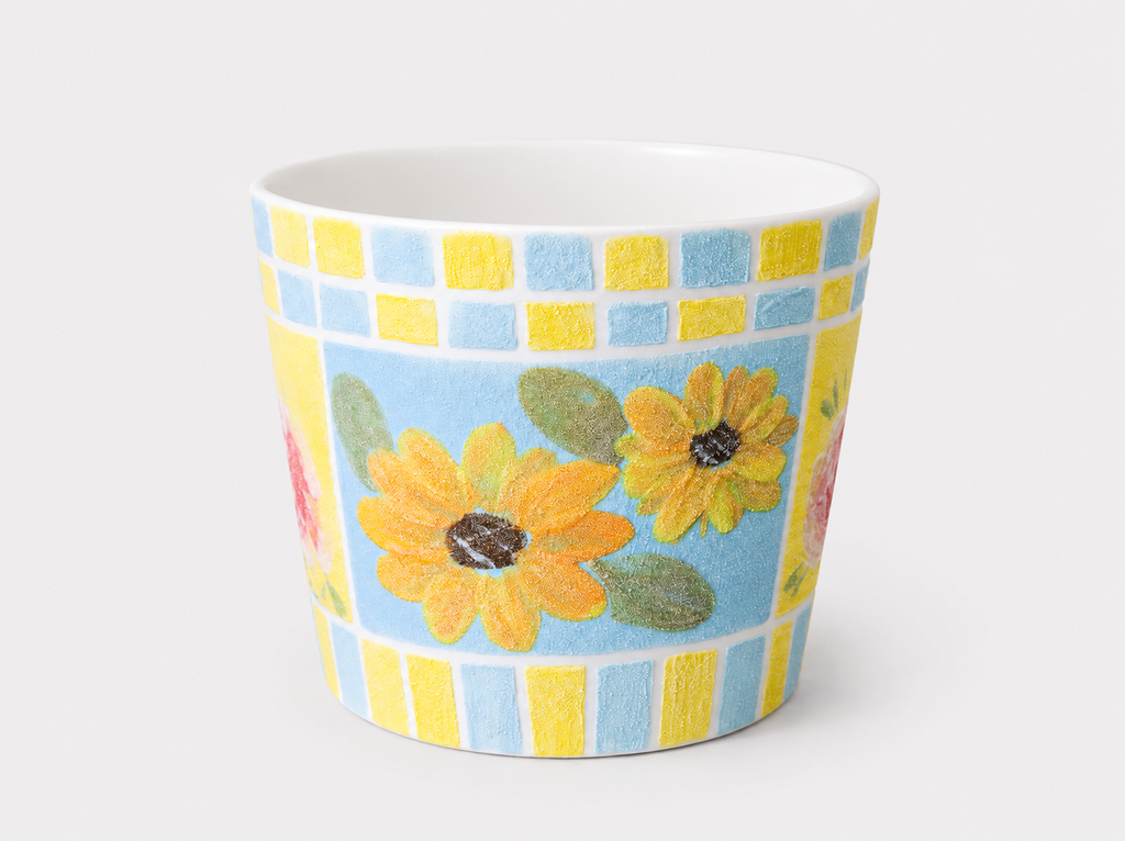 Sunlit Garden Hand-Painted Mineral Art Ceramic Cup – 200 ml