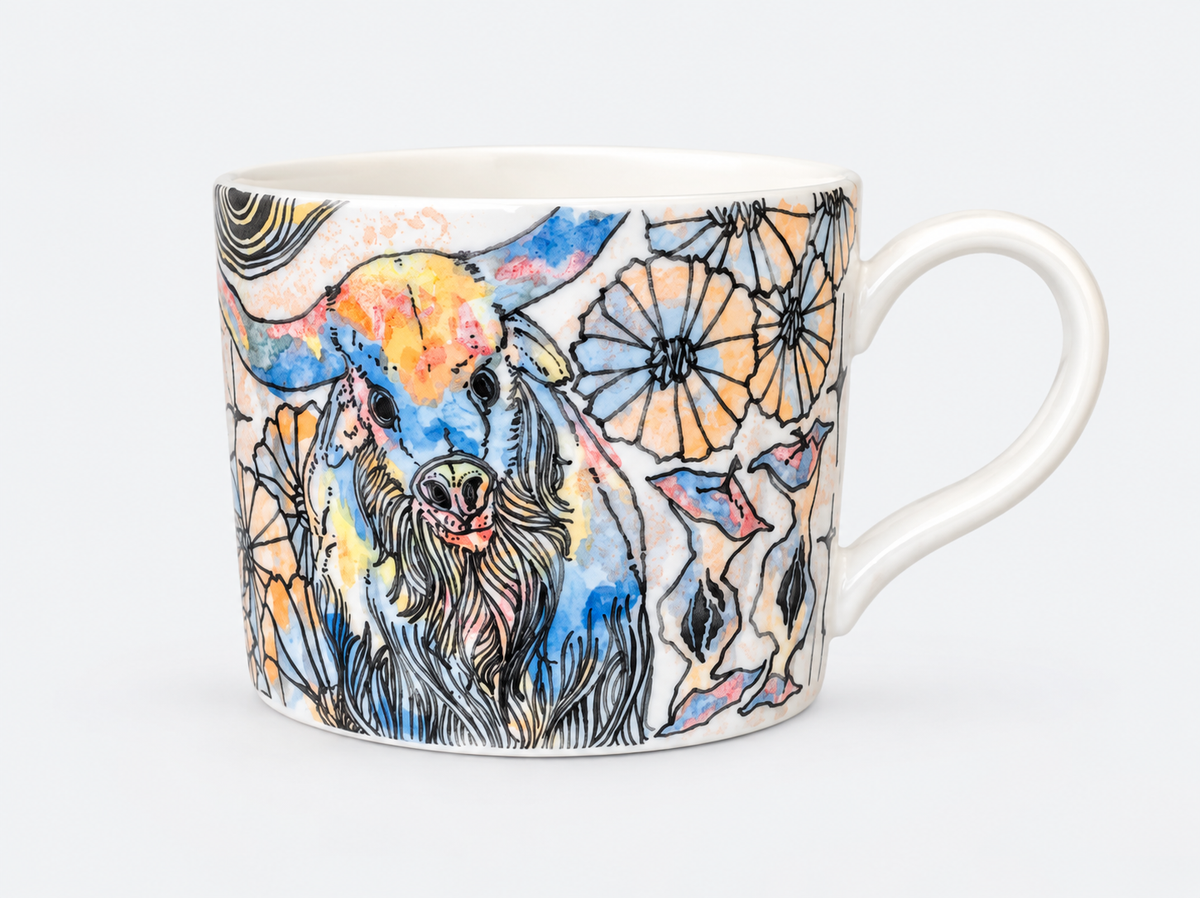 Wild Reverie Hand-Painted Ceramic Mug – Limited Artist Edition