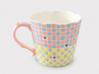 Artist Collection Bear Details Pastel Check  Petal-Rim Mug