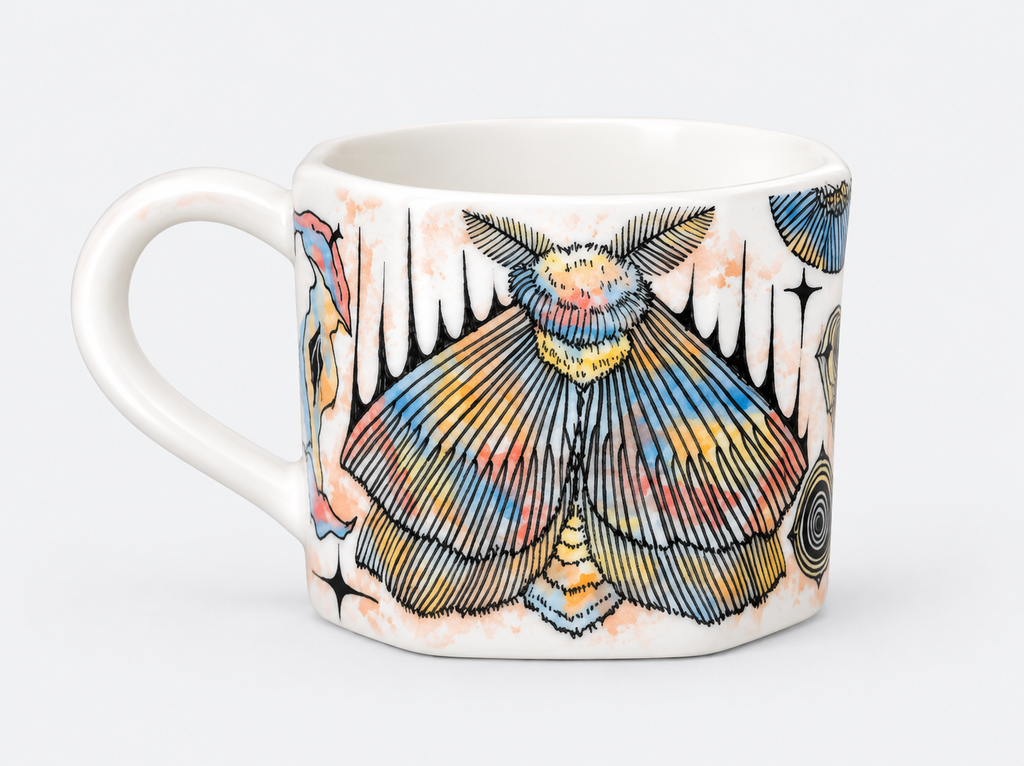Moonlit Wanderer Hand-Painted Ceramic Mug – Limited Artist Edition