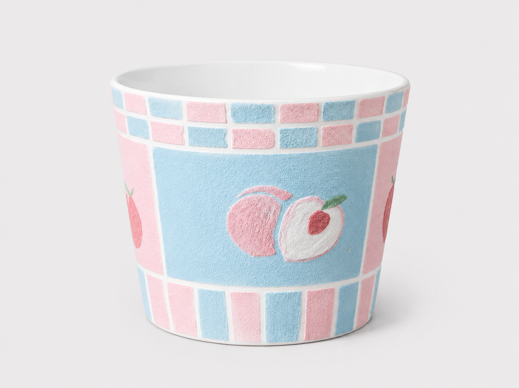 Lychee Blush Hand-Painted Mineral Art Ceramic Cup – 200 ml