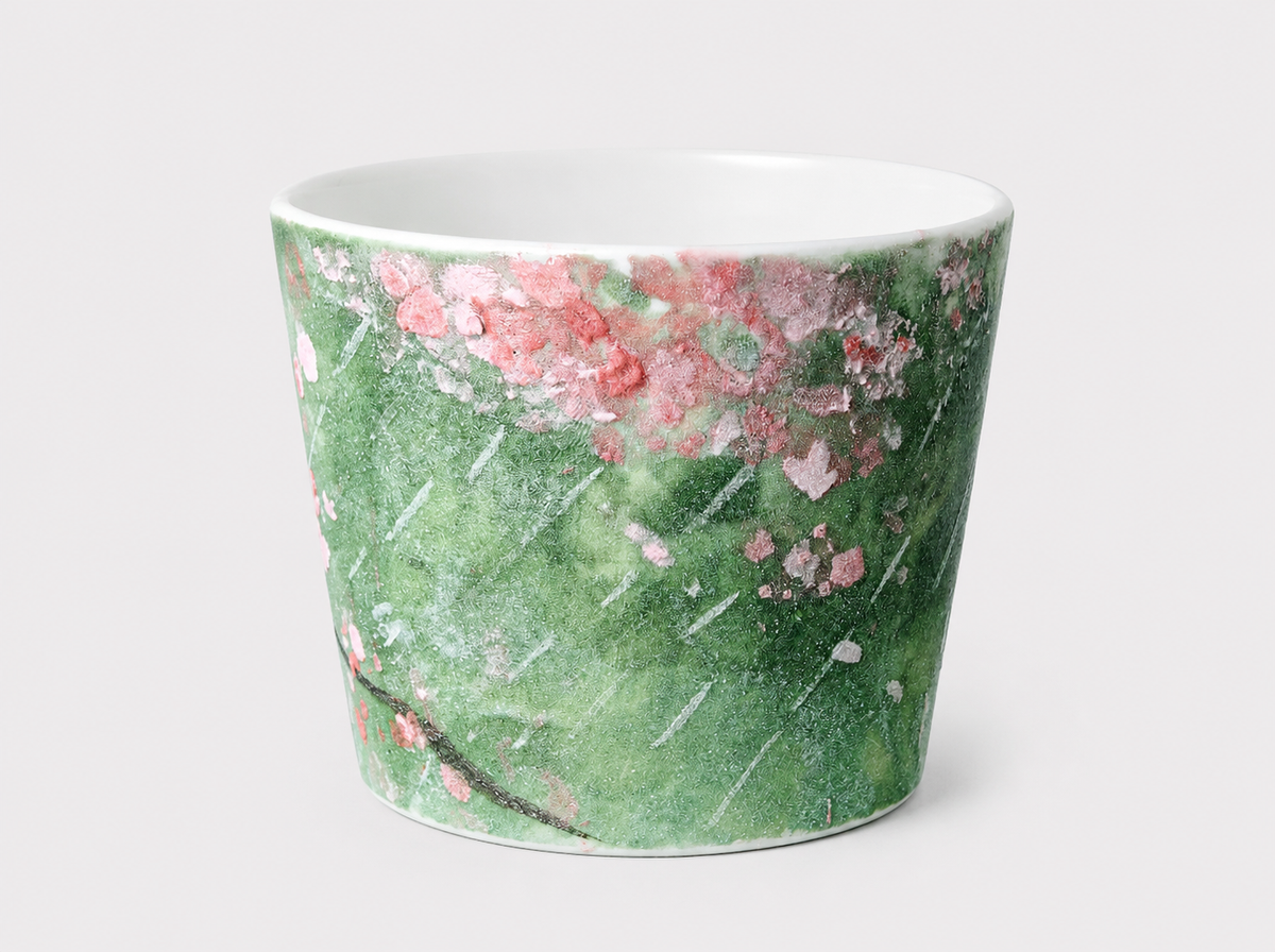 Blossom Reverie Hand-Painted Mineral Art Ceramic Cup – 200 ml
