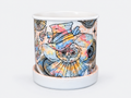 The Owl’s Masquerade Hand-Painted Ceramic Cup with Stand – Limited Artist Edition