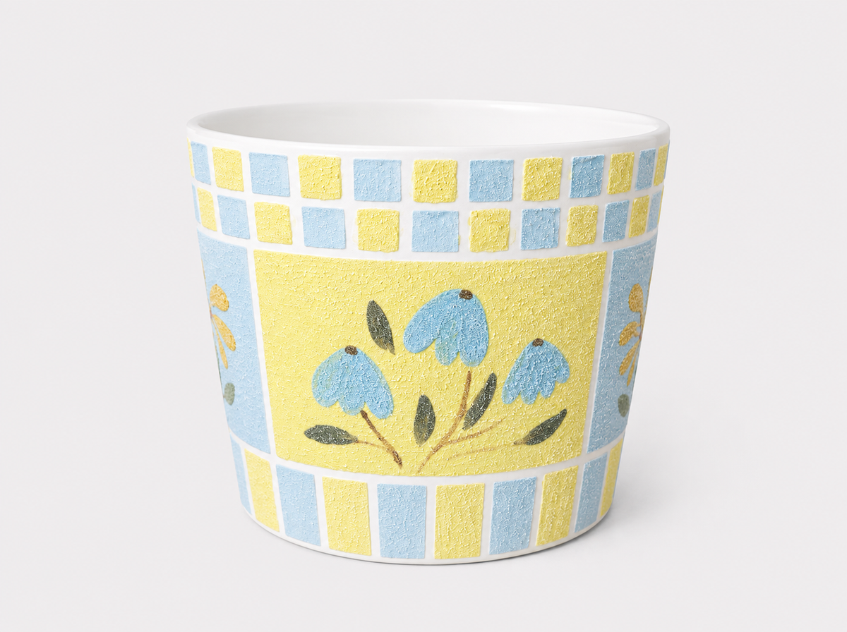 Sunlit Meadow Hand-Painted Mineral Art Ceramic Cup – 200 ml
