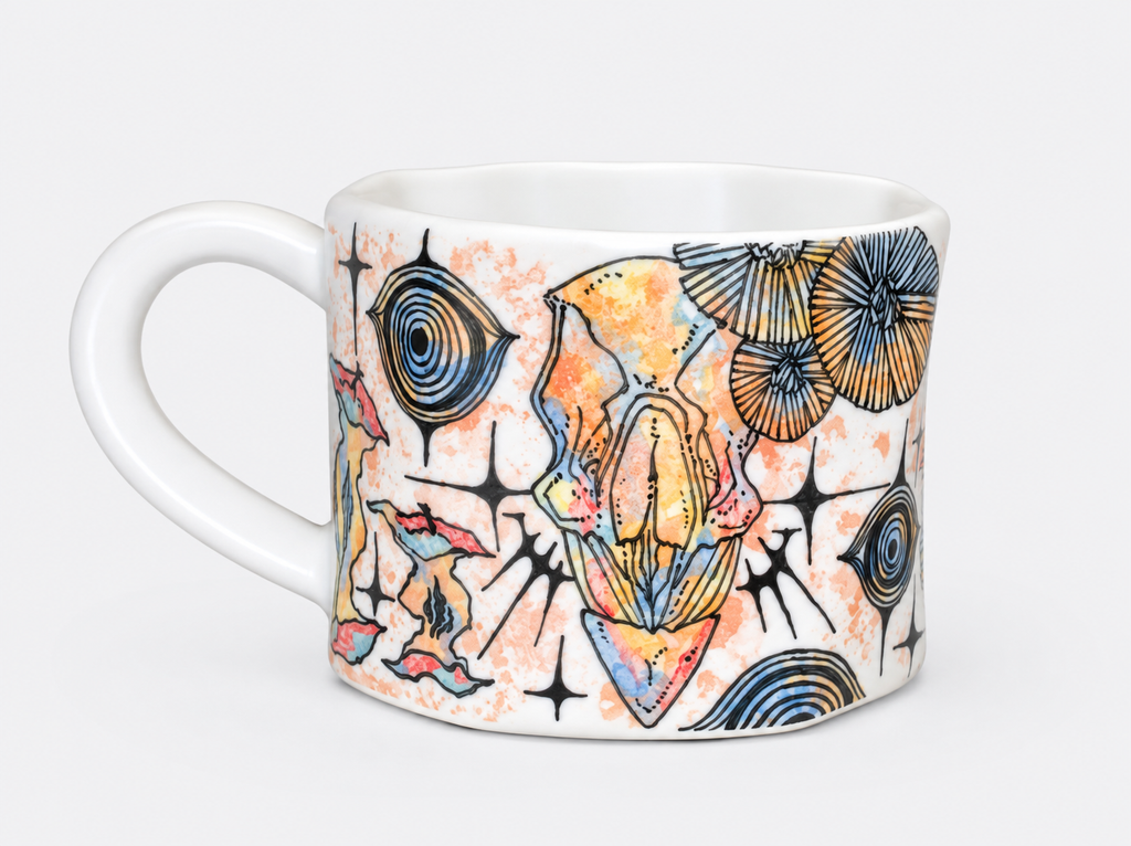 The Jester’s Gaze Hand-Painted Ceramic Mug – Limited Artist Edition