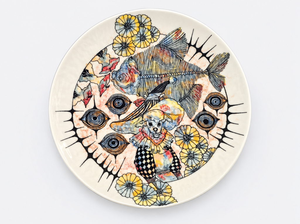 The Watcher’s Feast Hand-Painted Ceramic Plate – Limited Artist Edition