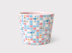 Handbemalte Keramiktasse mit Fliederdesign – Artisan Kaffeetasse mit Fuß