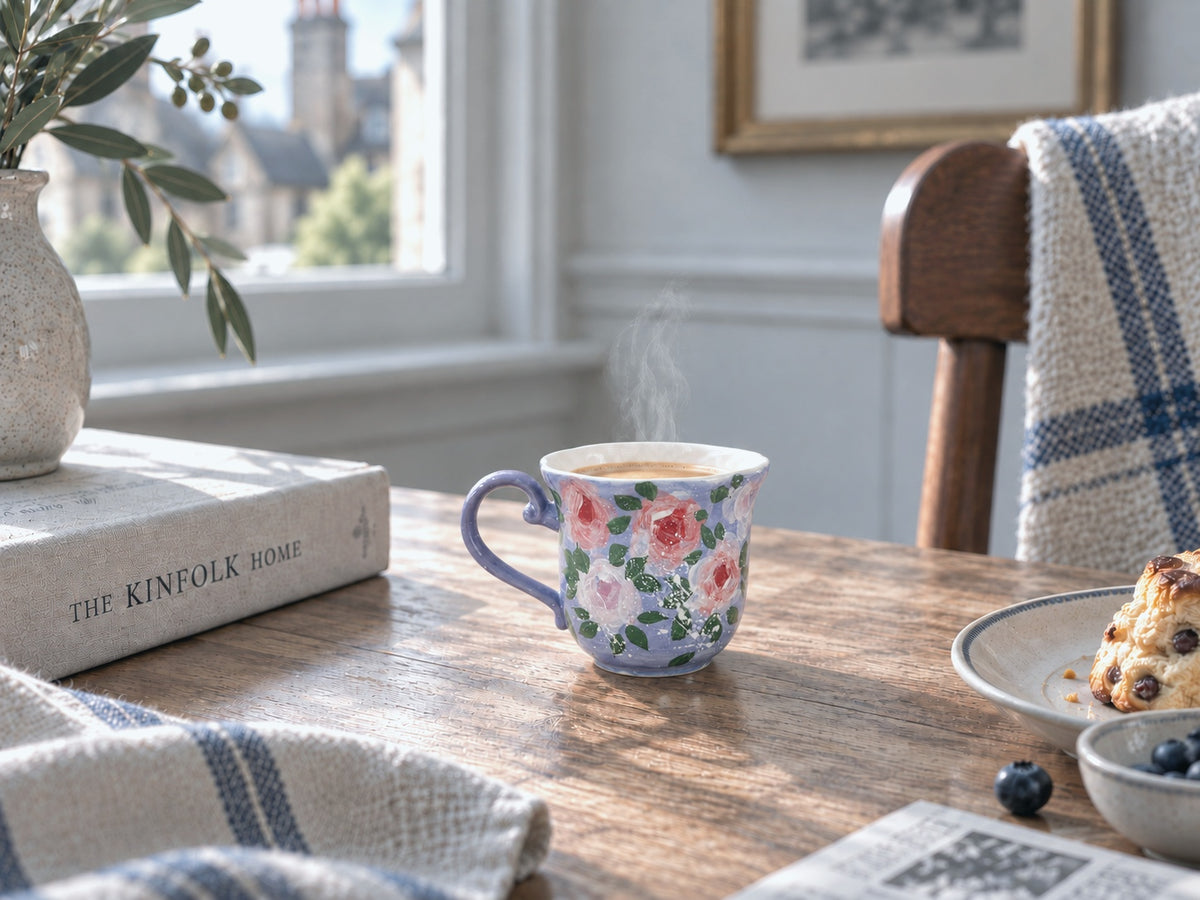 Lavender Rose Hand-Painted Ceramic Mug