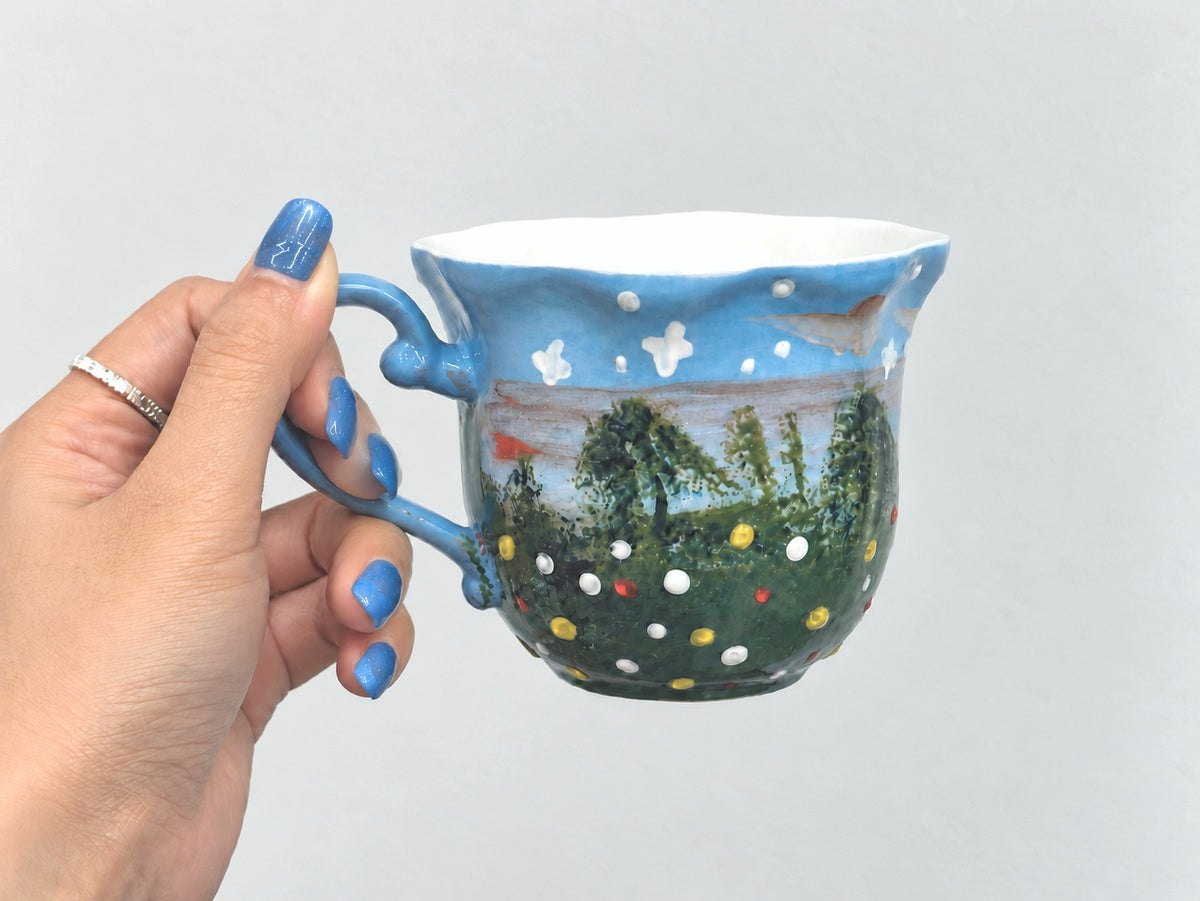 Whimsical Landscape Handmade Ceramic Mug