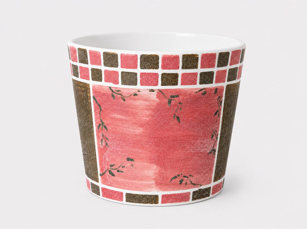 Crimson Garden Hand-Painted Mineral Art Ceramic Cup – 200 ml