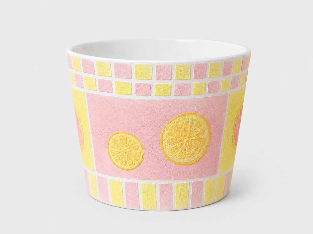 Citrus Blush Hand-Painted Mineral Art Ceramic Cup – 200 ml