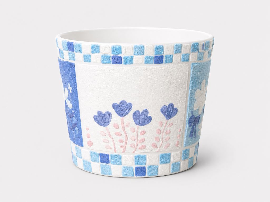Blue Garden Hand-Painted Mineral Art Ceramic Cup – 200 ml