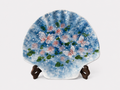 Hand-Painted Blue Rose Ceramic Tray – Artisan Decorative Shell Plate with Butterfly Design