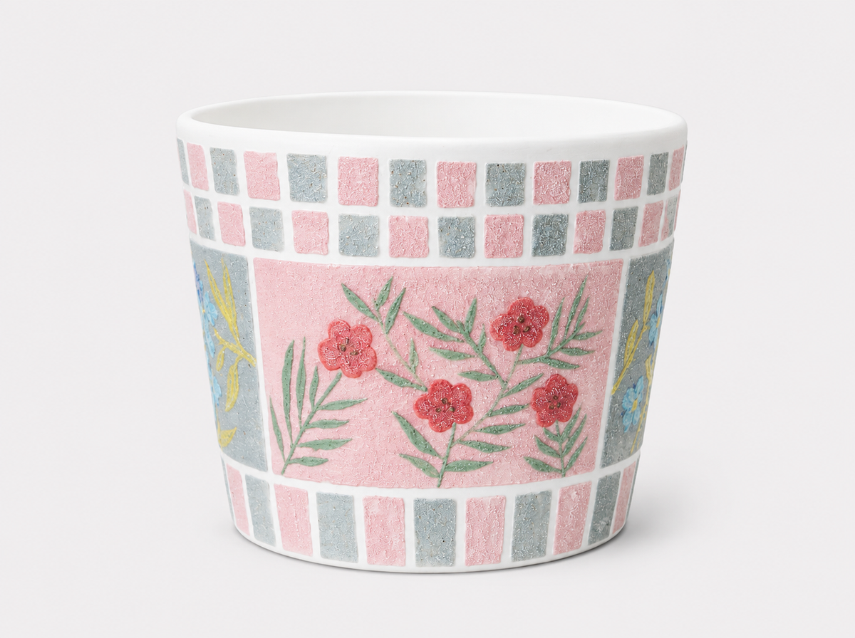 Blush Meadow Hand-Painted Mineral Art Ceramic Cup – 300 ml