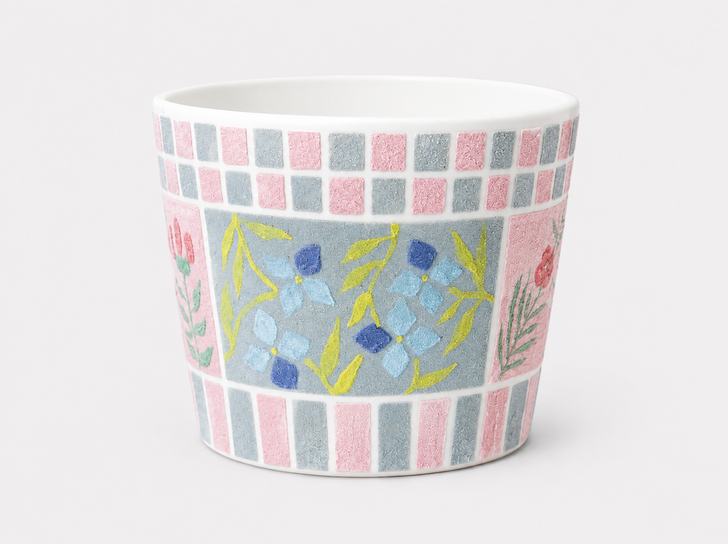 Blush Meadow Hand-Painted Mineral Art Ceramic Cup – 200 ml