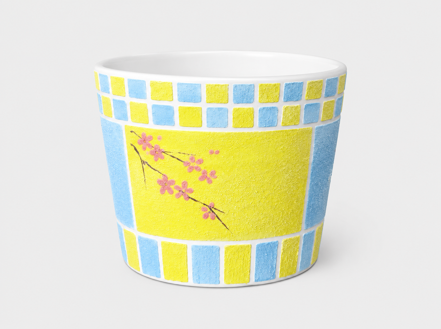 Sunlit Blossom Hand-Painted Mineral Art Ceramic Cup – 200 ml