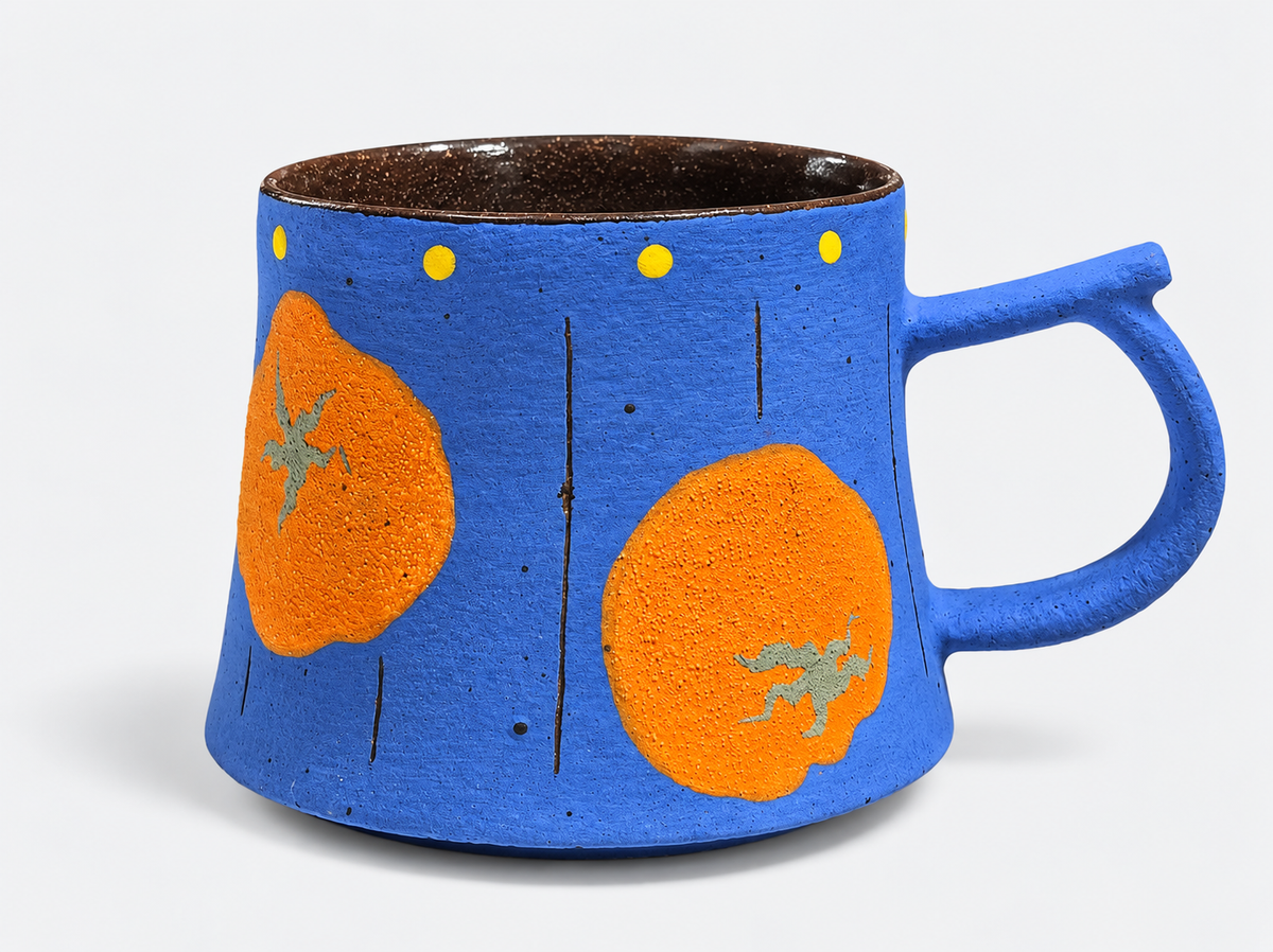 Artist-Designed Persimmon Tapered Zisha Mug – 280ml