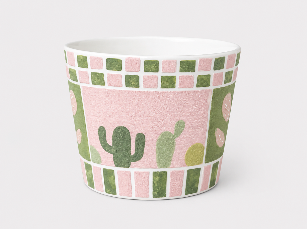 Desert Bloom Hand-Painted Mineral Art Ceramic Cup – 200 ml