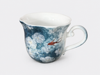 Tasse en céramique peinte à la main, motif lilas – Tasse à café artisanale avec base sur pied