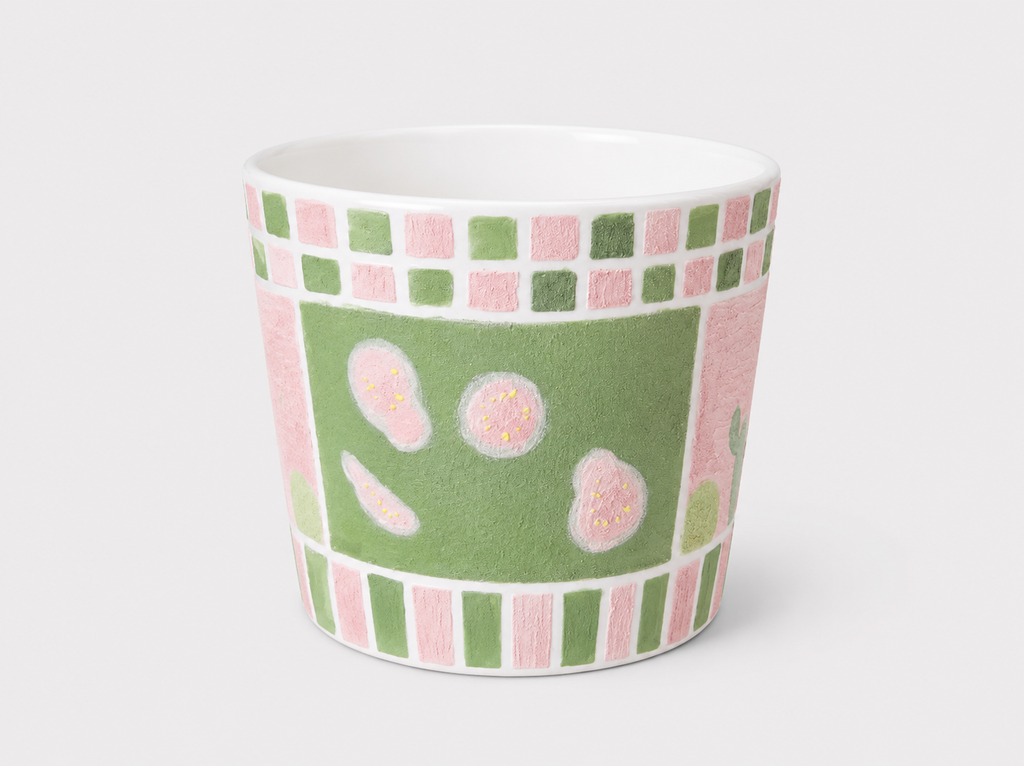 Desert Bloom Hand-Painted Mineral Art Ceramic Cup – 200 ml