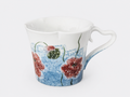 Hand-Painted Ceramic Mug with Koi Fish & Floral Design–250ml Blue Tea Coffee Cup
