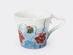 Blue Lotus Heart-Handle Handmade Ceramic Mug