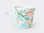 Mint Blossom Heart-Handle Handmade Ceramic Mug