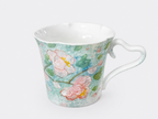 Mint Blossom Heart-Handle Handmade Ceramic Mug