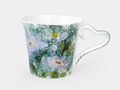 Hand-Painted Water Lily Ceramic Mug – 280ml Botanical Tea & Coffee Cup with Heart-Shaped Handle
