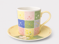 Meadow Patchwork Hand-Painted Mineral Art Ceramic Cup & Saucer Set – 280 ml