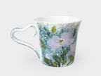 Water Lily Heart-Handle Handmde Ceramic Mug