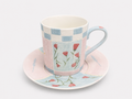 Blossom Cottage Hand-Painted Mineral Art Ceramic Cup & Saucer Set – 280 ml