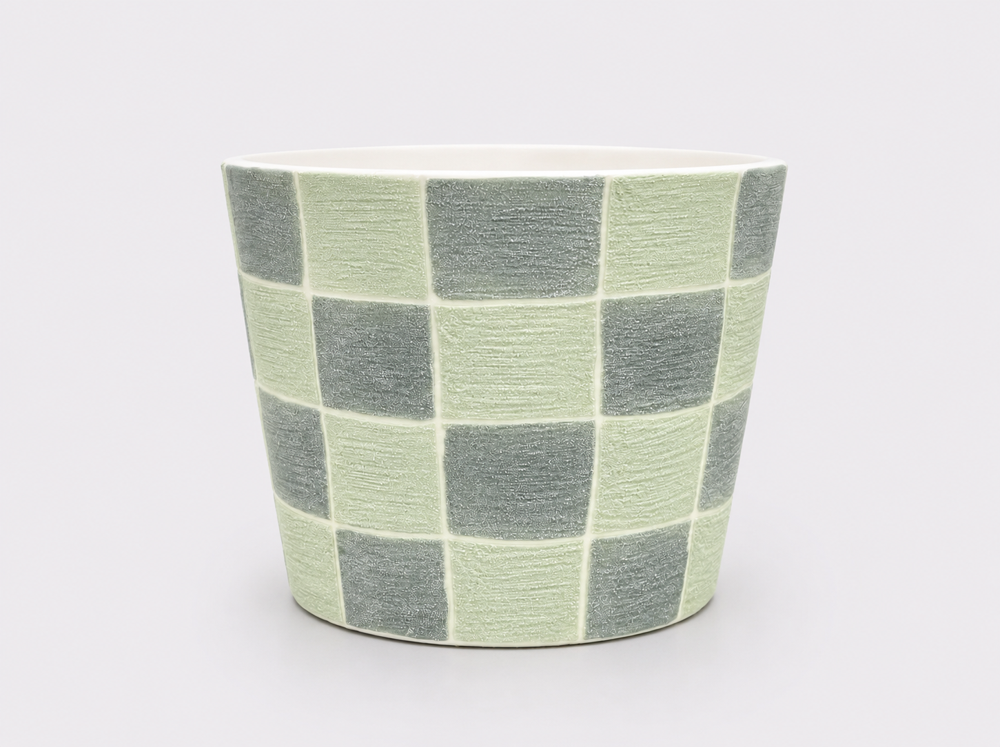 Sage Check Hand-Painted Mineral Art Ceramic Cup – 200 ml
