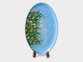 Hand-Painted Blue Wildflower Oval Ceramic Plate – 24cm Serving Platter