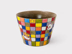Tasse en céramique peinte à la main, motif lilas – Tasse à café artisanale avec base sur pied