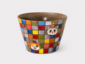 Artist Collection Zisha Checkered Mug with Hand-Painted Cat Design – 300ml