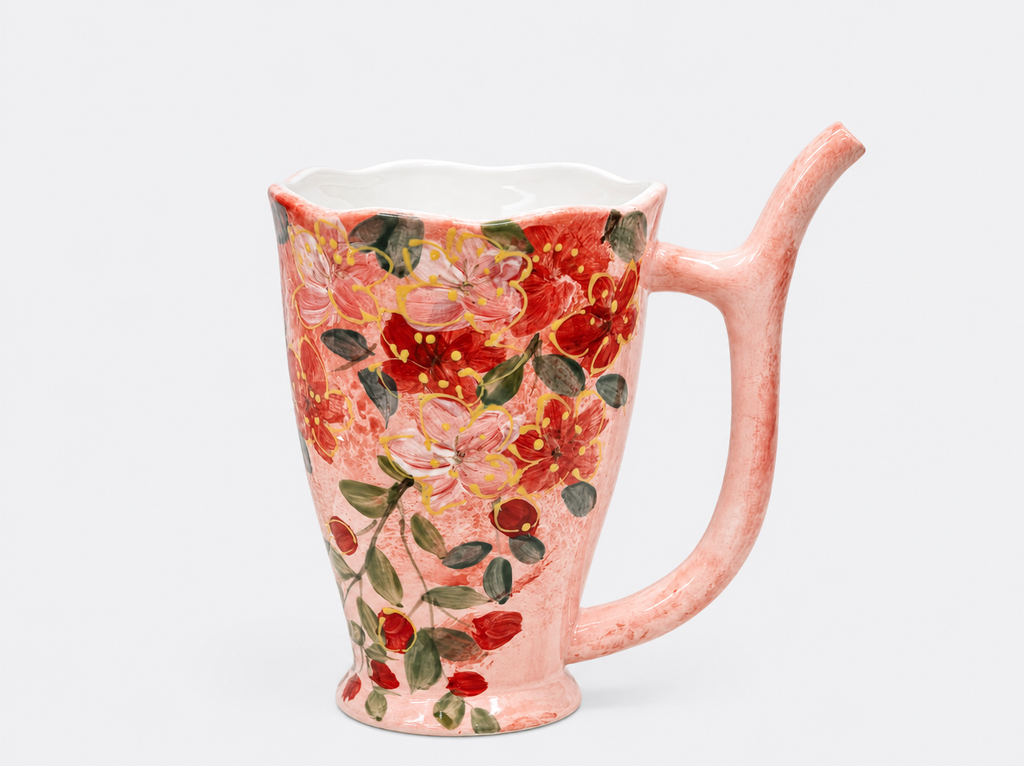Handcrafted Blossom Mug with Built-in Ceramic Straw Novelty Valentine & Birthday Gift