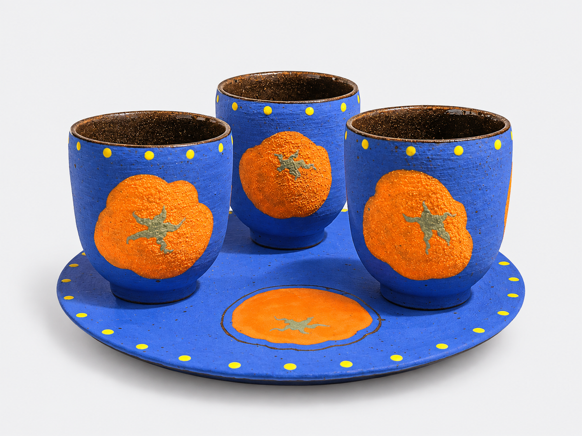 Artist-Designed Persimmon Mineral Glaze Zisha Sake Cup– 75ml