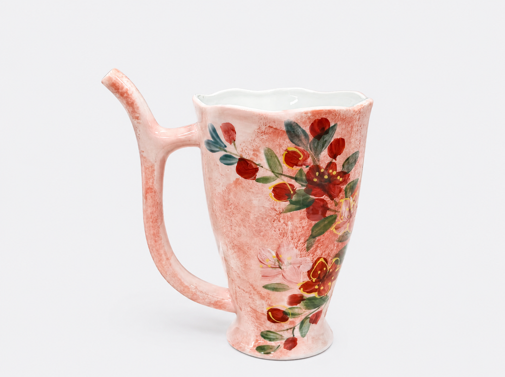 Handcrafted Blossom Mug with Built-in Ceramic Straw Novelty Valentine & Birthday Gift