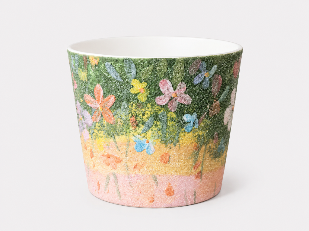 Secret Garden Hand-Painted Mineral Art Ceramic Cup – 200 ml