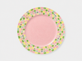 Artist Collection Pink Playful Grid Hand-Painted Ceramic Dining Plate