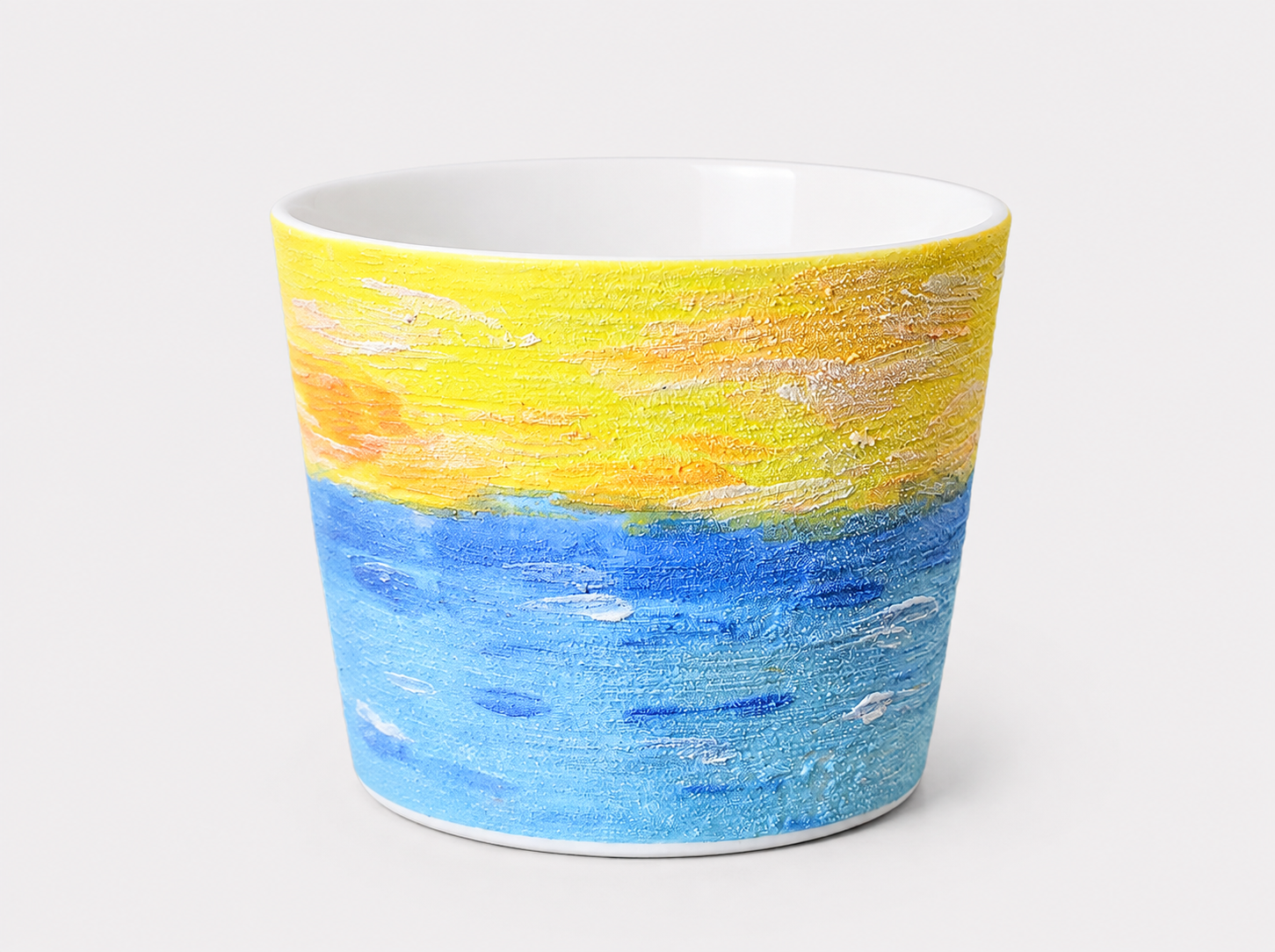 Golden Horizon Hand-Painted Mineral Art Ceramic Cup – 200 ml